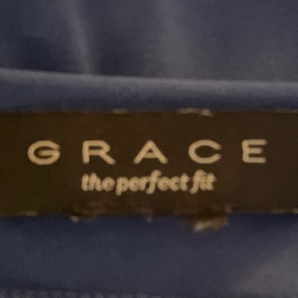 GRACE THE PERFECT FIT Womens Top Cold Shoulder Blue Size Large VGC - Picture 3 of 3